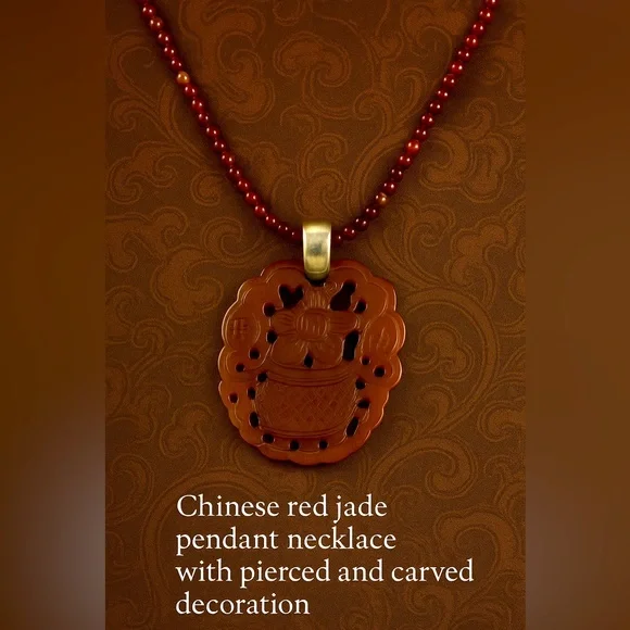 Carved Chinese Jade Pendant Necklace | Sterling Silver | Prosperity Symbol - Picture 1 of 14